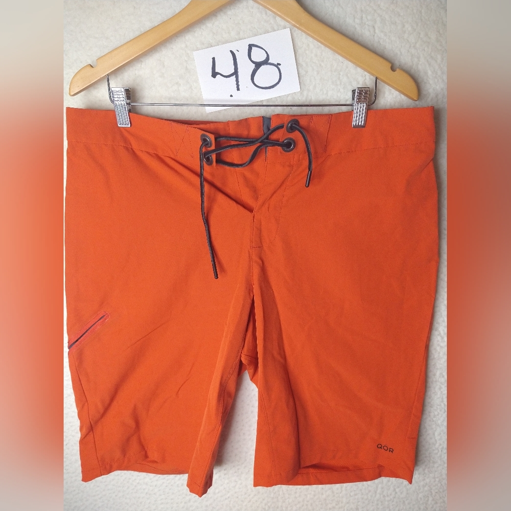 QOR Kit Stretch Board Short Men's 36 Orange Paddle Swim Gym Workout Training